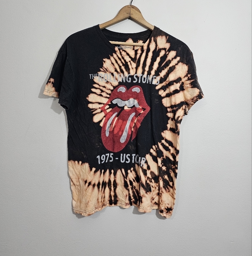 Custom Upcycled Tie Dyed Rolling Stones Band Tee